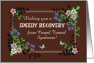 Custom Front Get Well with Floral Border on Mocha Background card