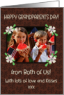 Grandparents Day Wishes From Both of Us Photo Upload Mocha Pattern card