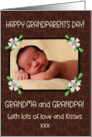 For Grandparents Grandparents Day Wishes Photo Upload Mocha Pattern card