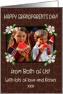 Grandparents Day Wishes From Both of Us Photo Upload Mocha Pattern card