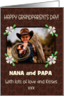 Custom Relation Grandparents Day Photo Upload Mocha Pattern card