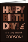 For Godson Birthday in Trending Mocha Brown Lettering card