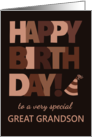 For Great Grandson Birthday in Trending Mocha Brown Lettering card