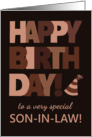 For Son in Law Birthday in Trending Mocha Brown Lettering card