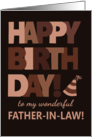For Father in Law Birthday in Trending Mocha Brown Lettering card