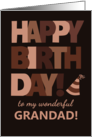For Grandad Birthday in Trending Mocha Brown Lettering card