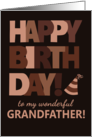 For Grandfather Birthday in Trending Mocha Brown Lettering card
