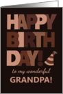 For Grandpa Birthday in Trending Mocha Brown Lettering card