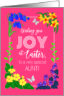 For Aunt Easter Joy With Spring Flowers and Butterflies card