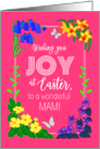 For Mam Easter Joy With Spring Flowers and Butterflies card