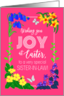For Sister in Law Easter Joy With Spring Flowers and Butterflies card