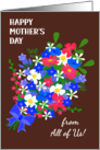 Mother’s Day From All of Us with Floral Bouquet on Mocha Background card