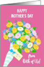 Mother’s Day Greeting From Both of Us Bouquet of Flowers on Pink card