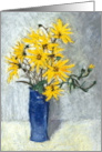 Birthday Golden Sunflowers Fine Art Oil Pastel Painting card