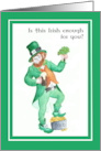 St Patrick’s Day Leprechaun with Shamrock and Pot of Gold card