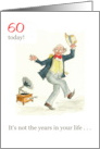 60th Birthday with Man Dancing to Old-fashioned Gramophone card