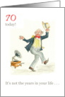 70th Birthday with Man Dancing to Old-fashioned Gramophone card