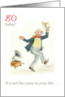 80th Birthday with Man Dancing to Old-fashioned Gramophone card