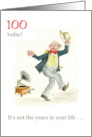 100th Birthday with Man Dancing to Old-fashioned Gramophone card