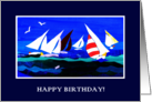 Birthday Greetings with Yachts Blank Inside card