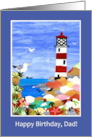 For Father’s Birthday with Lighthouse and Seagulls card