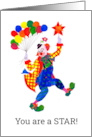 Congratulations with Jolly Clown Dancing with Balloons card