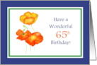 65th Birthday Orange Icelandic Poppies Blank Inside card