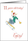 11th Birthday for Teens and Tweens with Boy Skateboarding card
