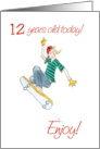 12th Birthday for Teens and Tweens with Boy Skateboarding card