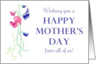 Mother’s Day Greeting from All of Us with Sweet Peas card