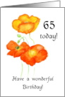 65th Birthday Orange Icelandic Poppies Blank Inside card
