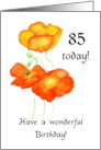 85th Birthday Orange Icelandic Poppies Blank Inside card
