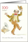 100th Birthday with Man Dancing to Vintage Gramophone card
