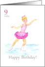 9th Birthday Greetings with Young Girl Ice Skating card