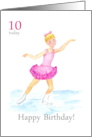 10th Birthday Greetings with Young Girl Ice Skating card