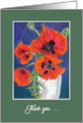 Thanks for Hospitality Red Oriental Poppies on Dark Blue card