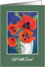 Get Well Wishes Red Oriental Poppies on Dark Blue card