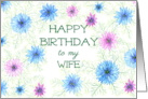 For Wife Birthday Greeting with Love in a Mist Flowers card