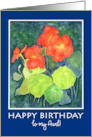 For Aunt’s Birthday Bright Orange Nasturtiums card