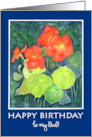 For Dad’s Birthday Bright Orange Nasturtiums card