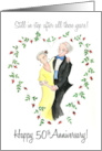 50th Wedding Anniversary with Older Couple Dancing card