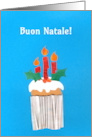 Christmas Cupcake with Candles and Italian Greeting Blank Inside card