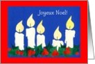 Christmas Candles Card, French card