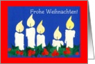 Christmas Candles Card, German card