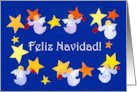 Christmas Angels Polish Stars with Spanish Greeting card