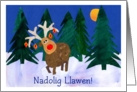 Welsh, Christmas Reindeer, Welsh card