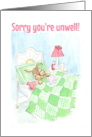 Sick Bunny Rabbit Get Well for Kids card