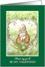 Valentine’s with Romantic Rabbits in Woodland Blank Inside card