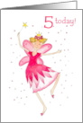 5th Birthday Wishes with Pink Fairy card