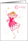 6th Birthday Wishes with Pink Fairy card